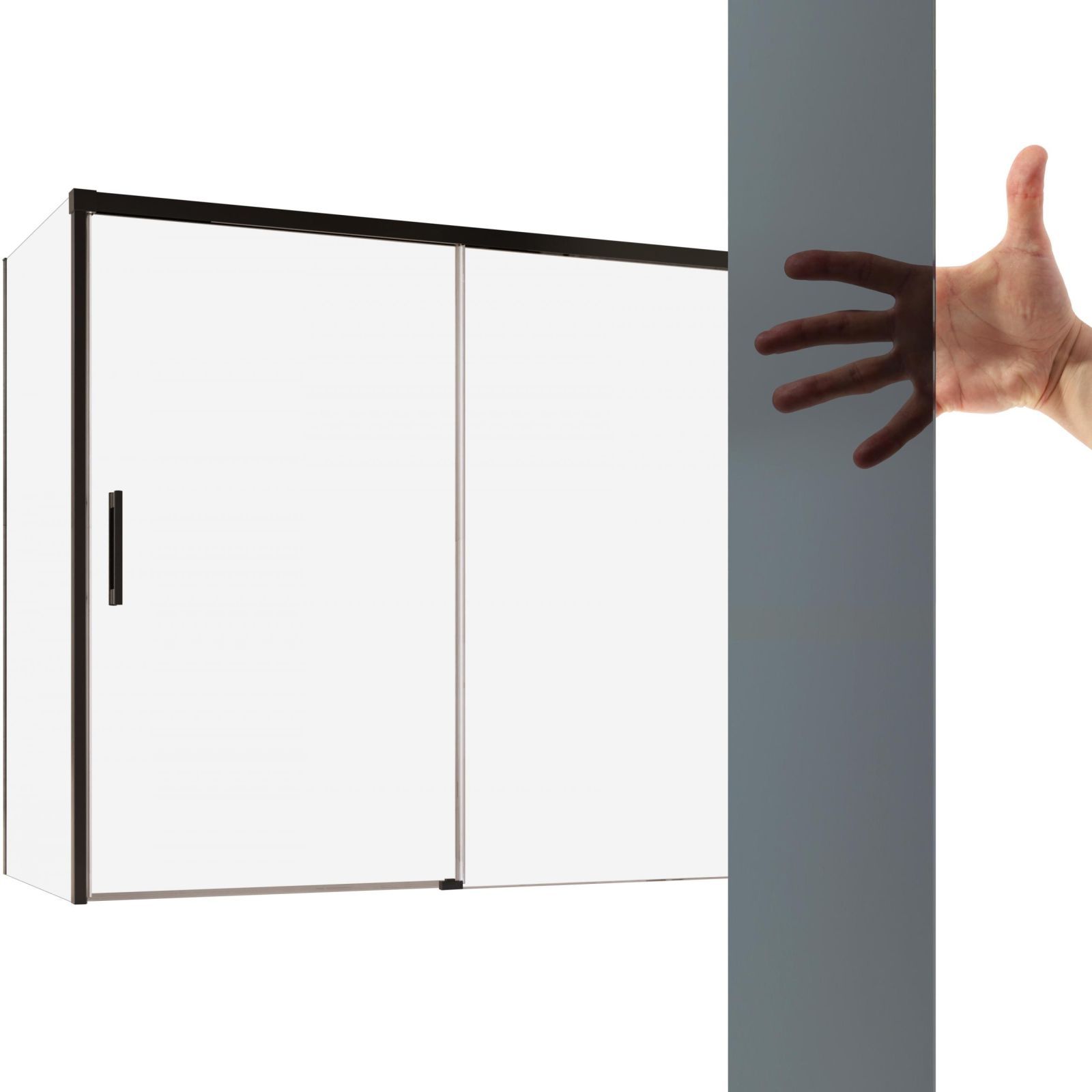  Badezimmerwand glas schwarz 140x80 l graphitfarbe + reinigungsschaum dämmerung