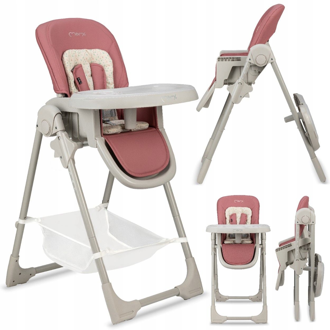  High chair - momi gojo black - leather wheels regulation foldable