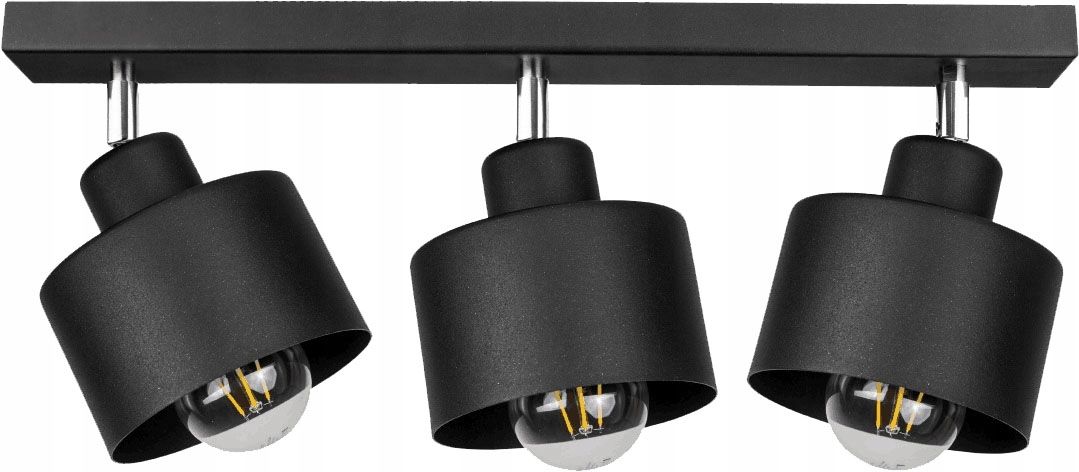  Lubinė lempa led lempa lofto stiliaus 3 x e27 taurė juodas