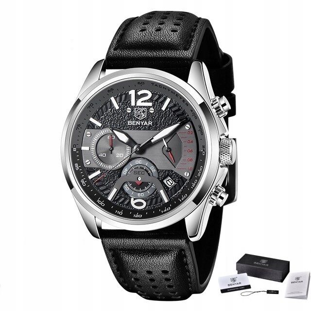  Uhr benyar männlich elegant chronograph schachtel