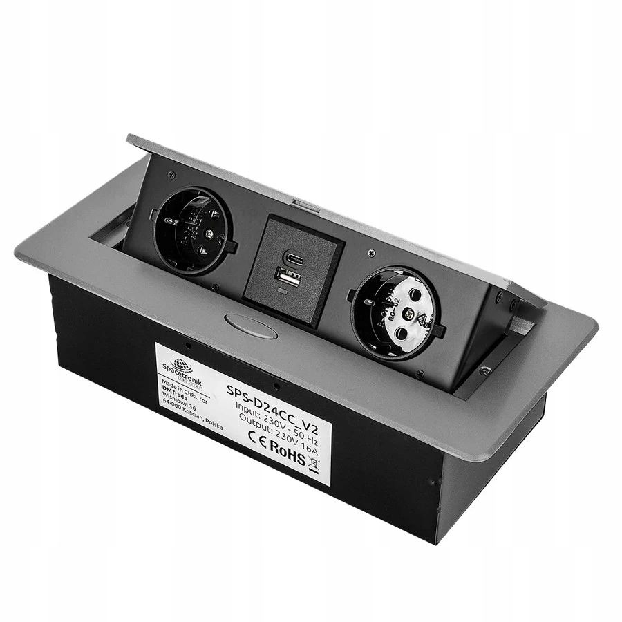  Steckdose auf der tischplatte versteckt zur tischplatte küche raumfahrt zugelassen 2x230v usb