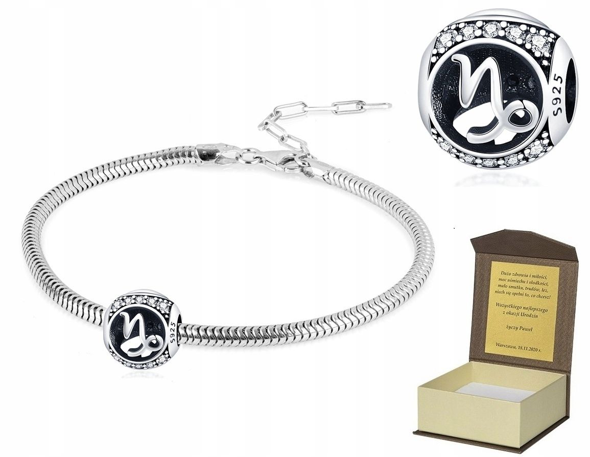  Silver bracelet 19-22cm + charms zodiac sign scorpio bc512