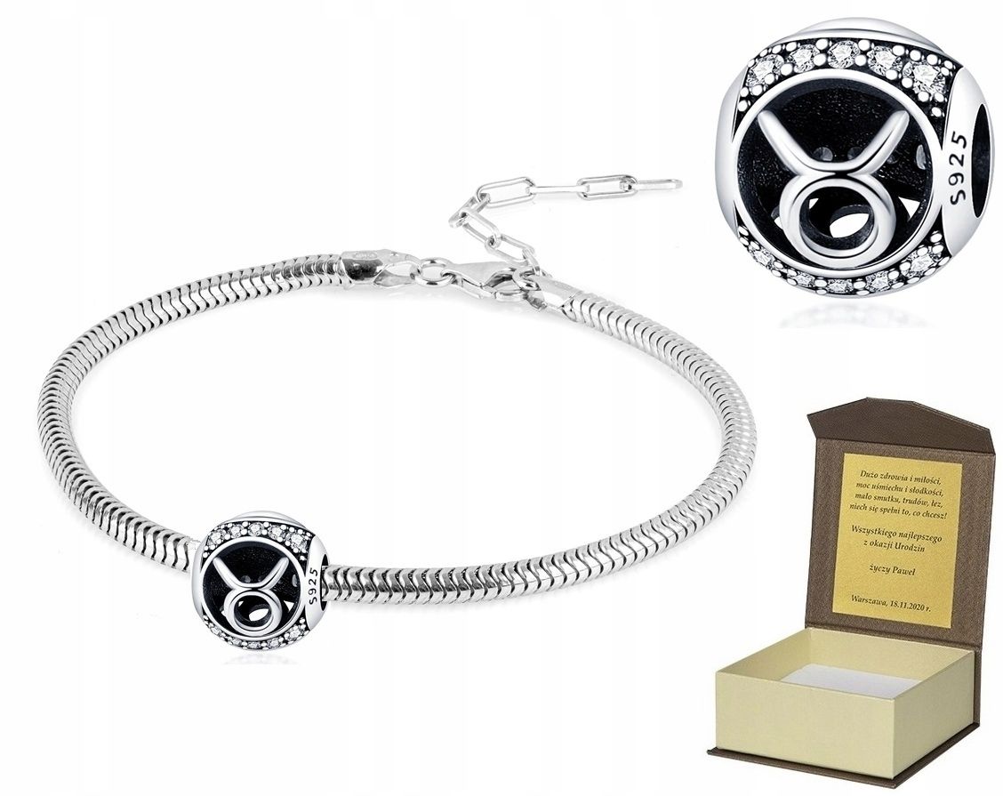  Silver bracelet 19-22cm + charms zodiac sign scorpio bc512