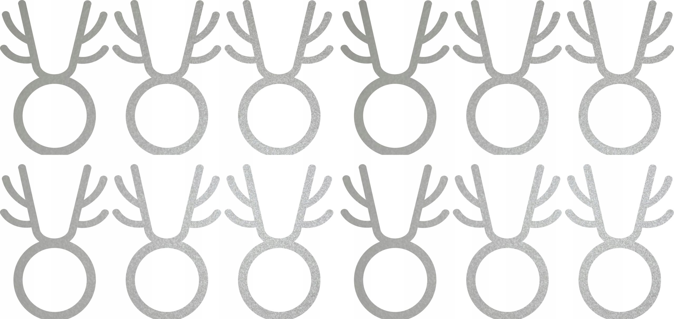  Wooden rings for napkins 12 pcs. (reindeer silver