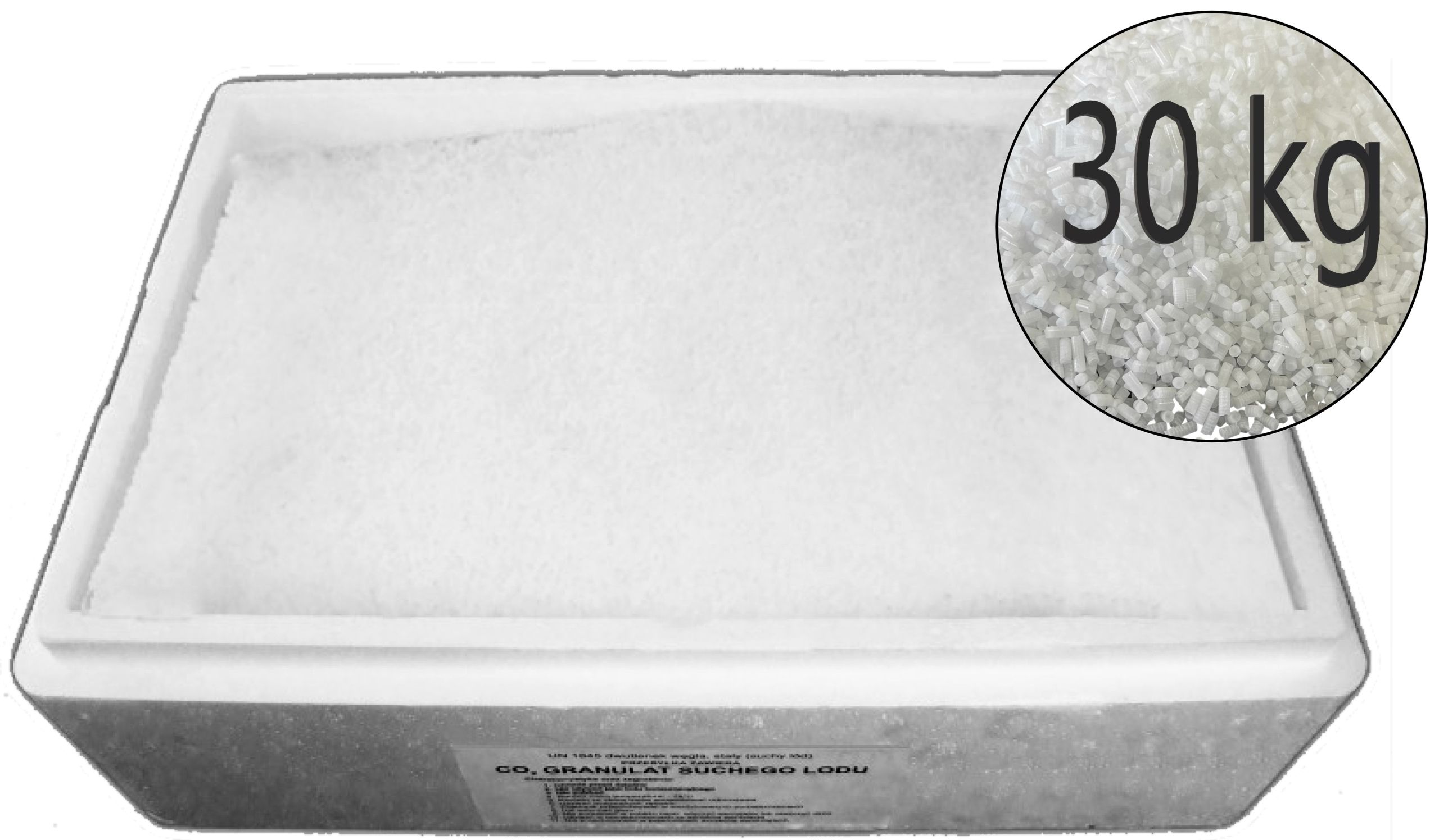  Sausas ledas maisto pramonei 3 mm 15 kg + termo dėžė