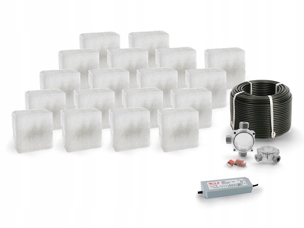  18x šviečiančios trinkelės led akropol 14x14 rgb