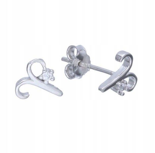  Earrings zodiac sign aries zircons pencil silver