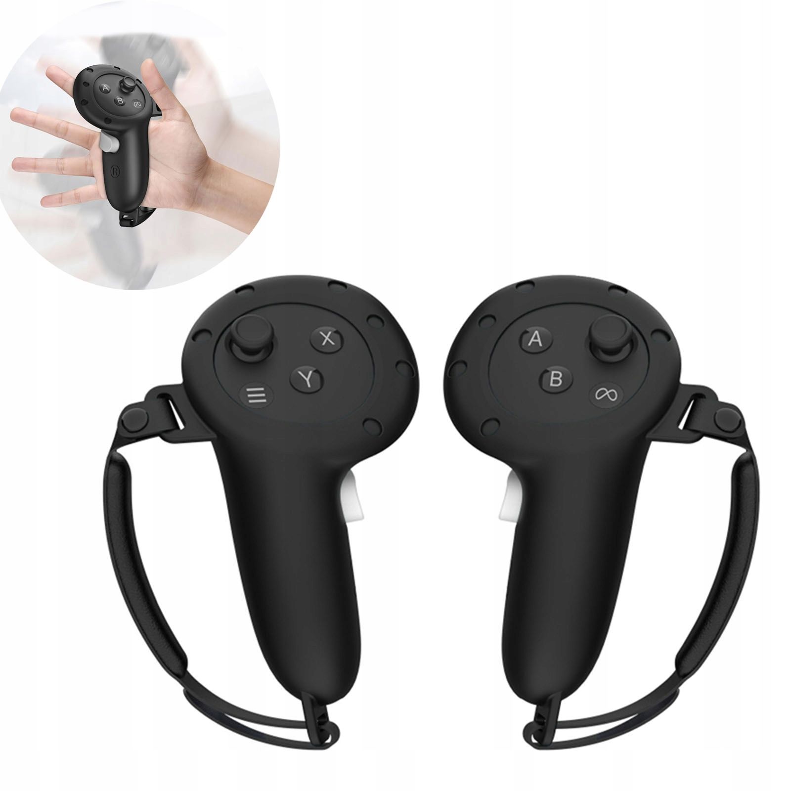  Cases silicone + holder - meta quest 3s/3 black
