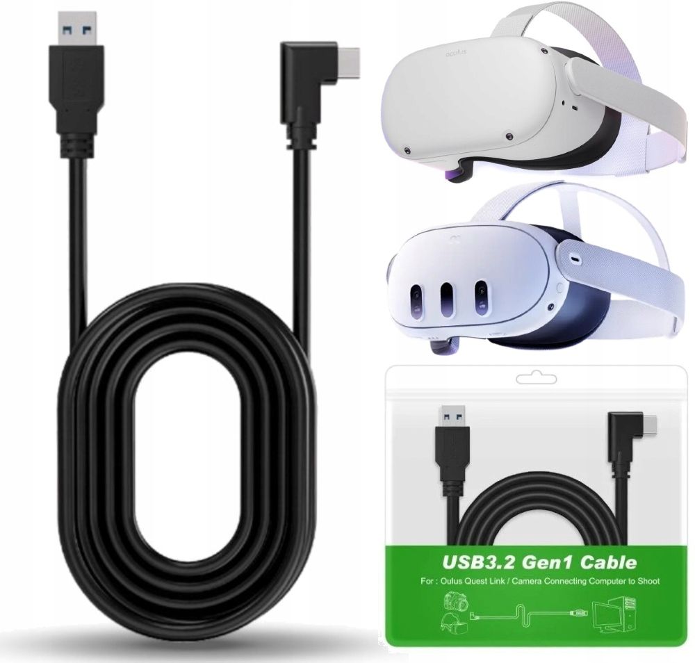 Kabelis į oculus quest 3 saitas usbc 3.2 quest 1 quest 2 high speed 5g + power