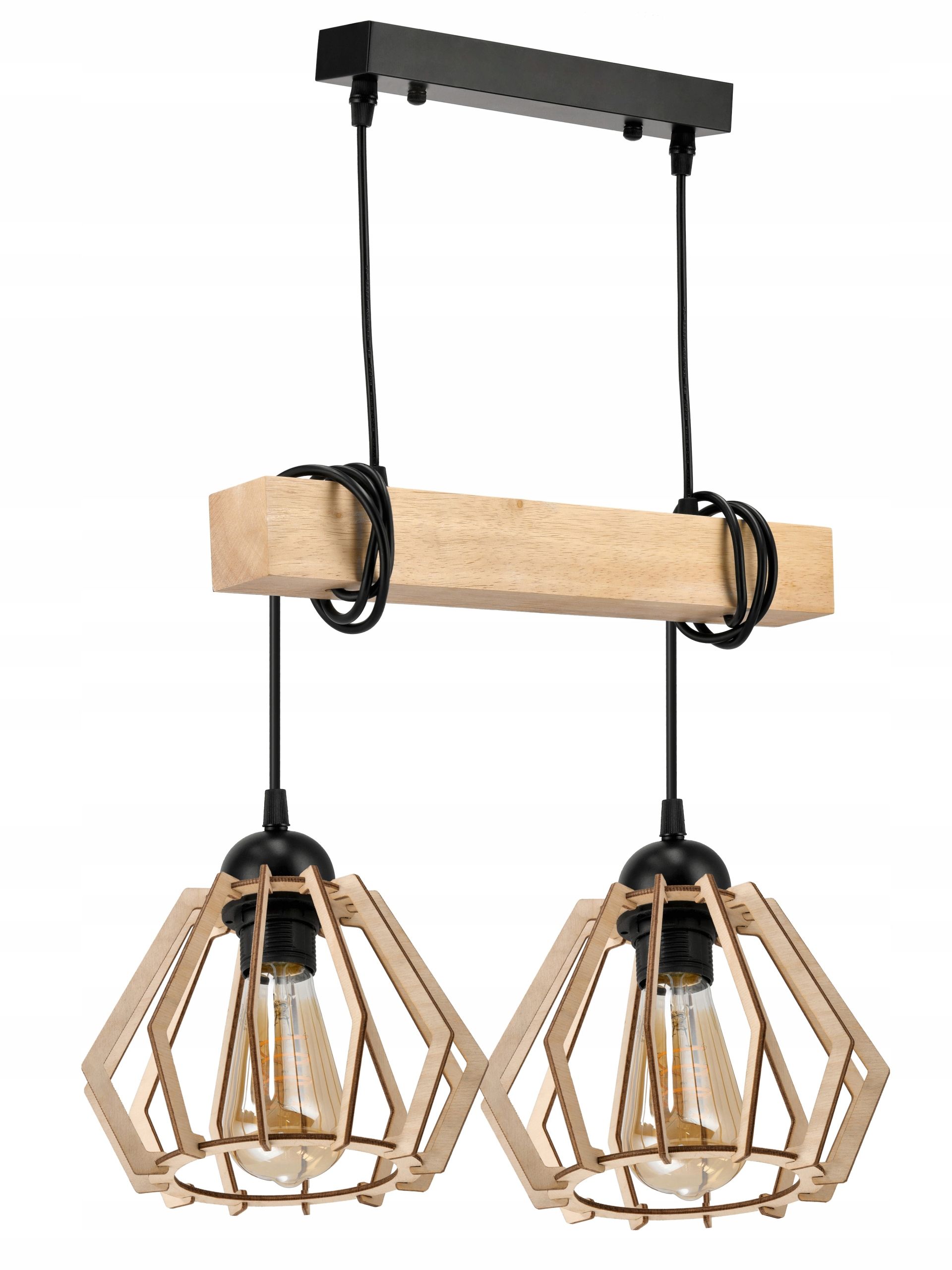  Stropné svietidlo visiace led drevený biala 3xe27 lampa amber jantár