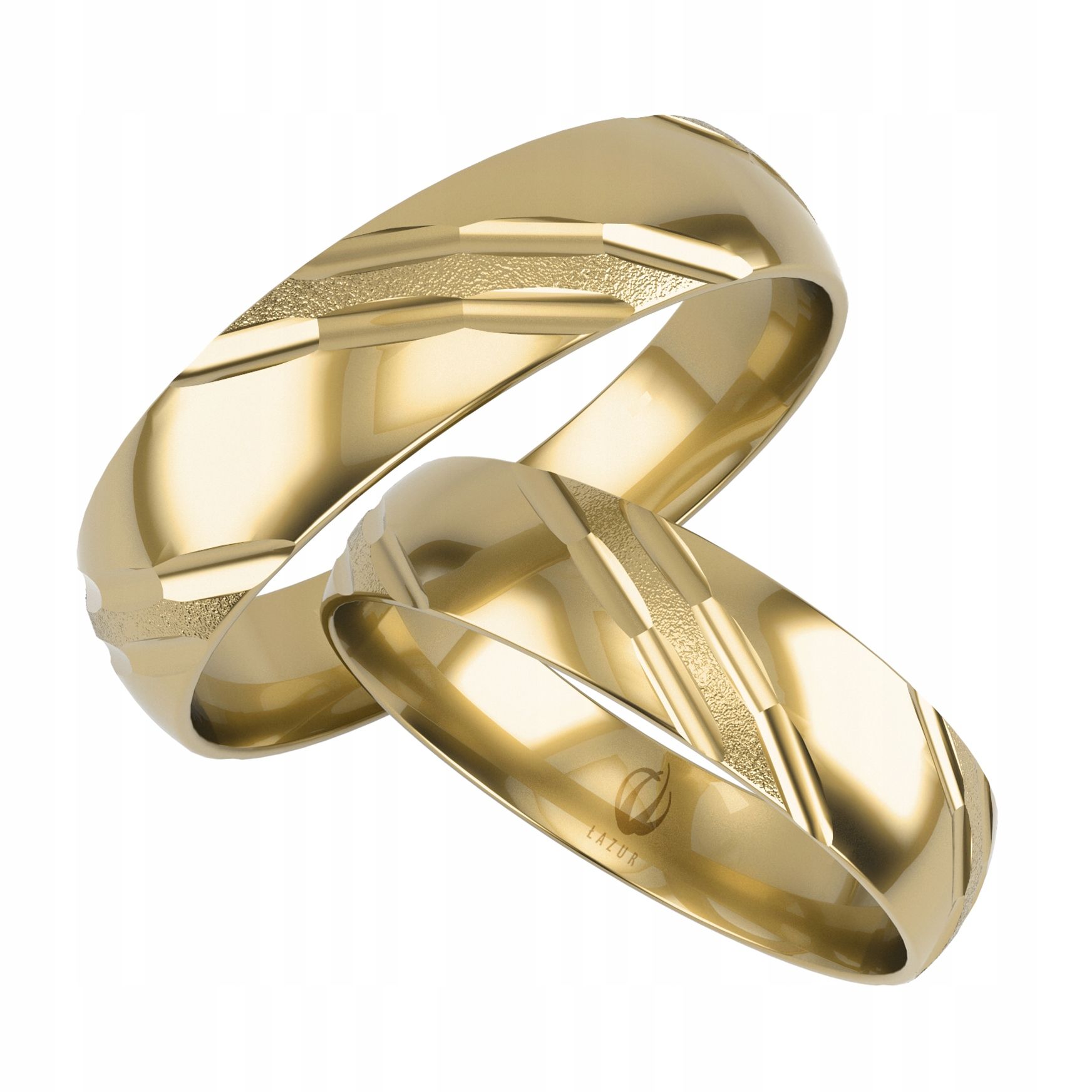  Golden eheringe mit herzmotiv pr.0,585 breite 5 mm
