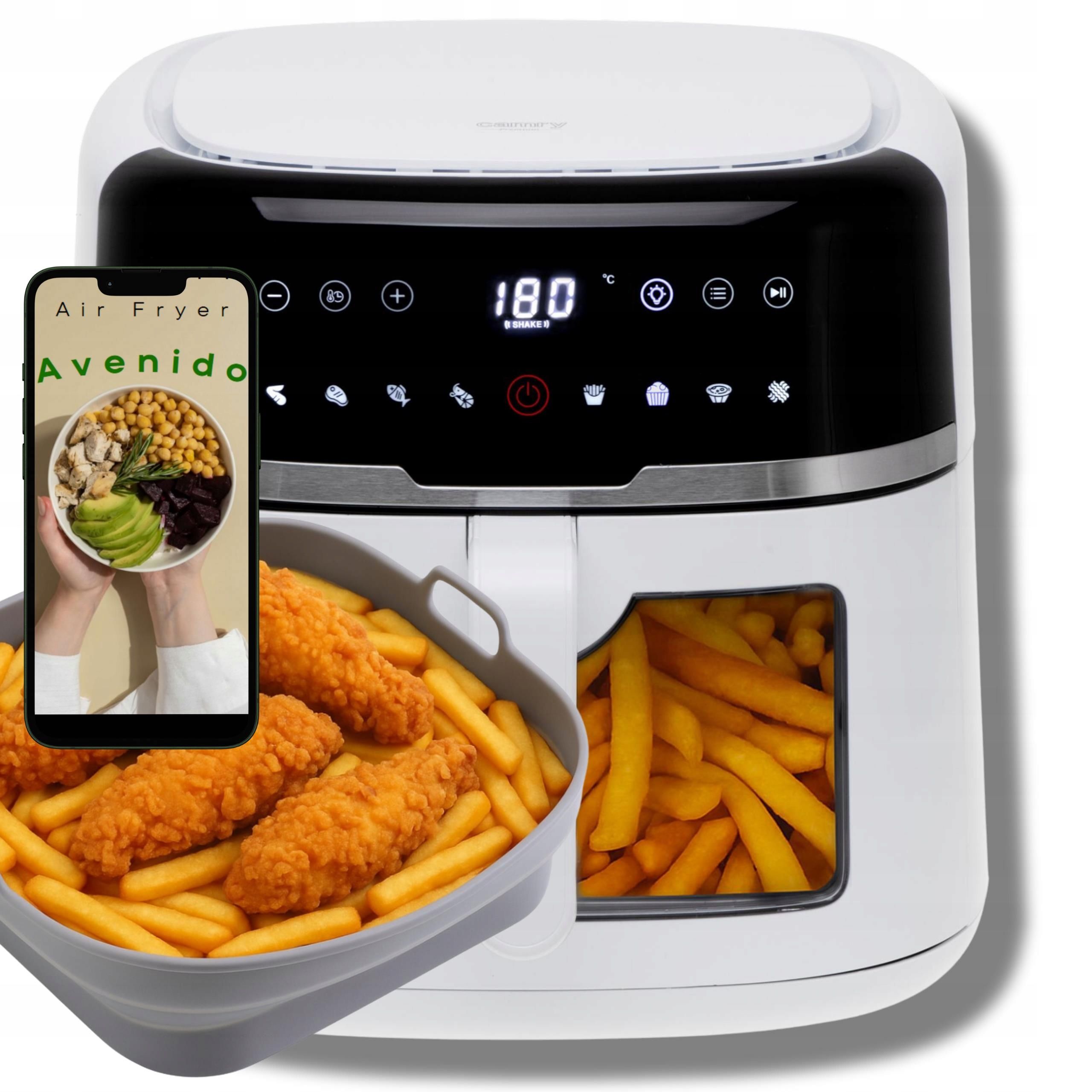  Gruzdintuvė kepimui be riebalų air fryer 8l gruzdintuvė xxl 2500w + formelė