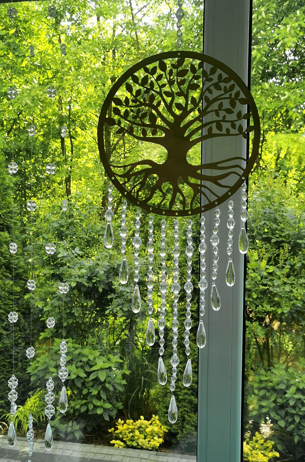  Plate catcher mandala 60cm on the window beads- ebony