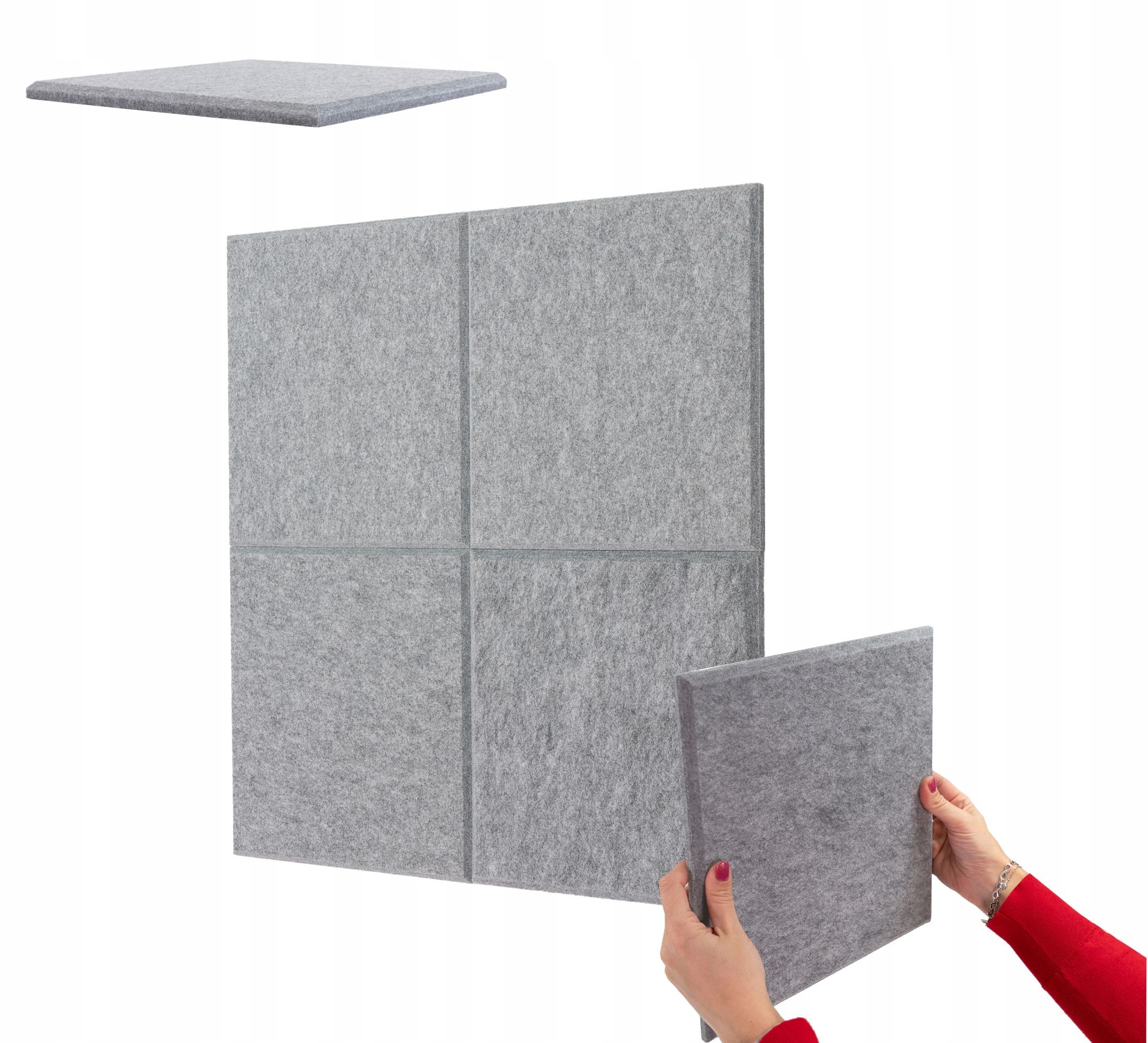  Išmaniųjų plokščių rinkinys veltinio akustinių 4 vnt. biuras gr. 1,2cm pilkas atesty