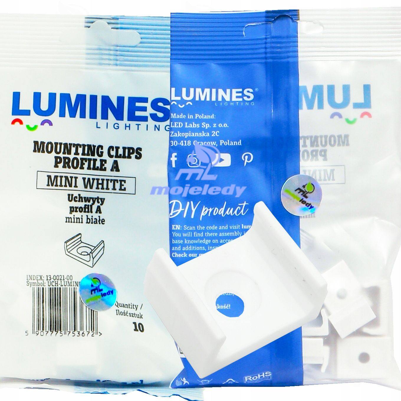  Alumīnija profils iledo balts lentes led piekārts 2m