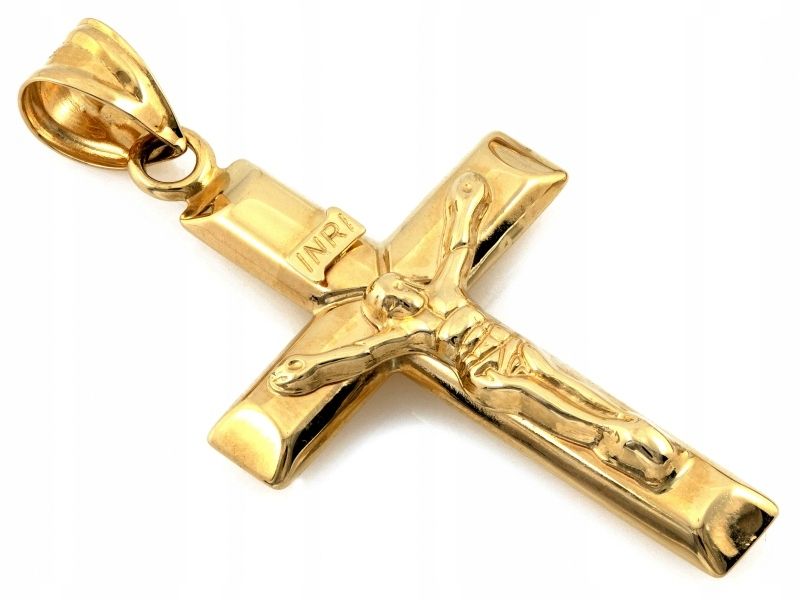  Earring cross 585 with image christ 1.23g religious items for a gift