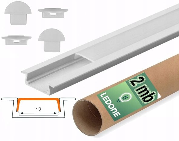  Kopa melns alumīnija profils atzina slim eco led sloksnēm 2m + kapuci