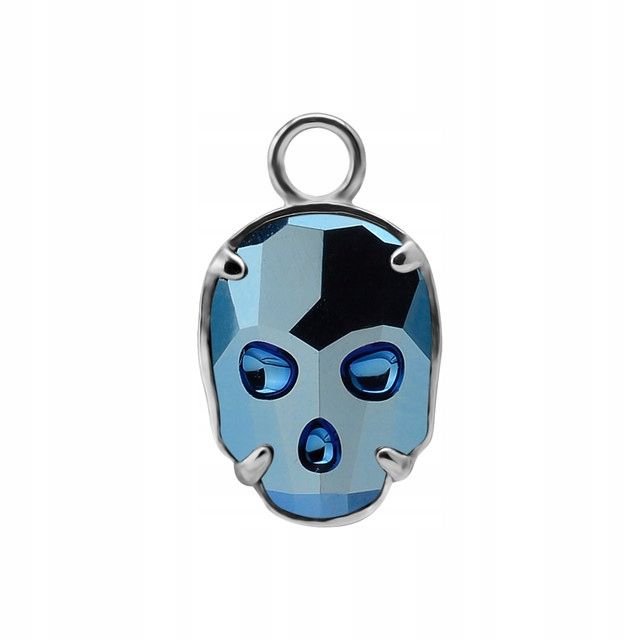  Charms - mėlynas kaukolė - premium crystal