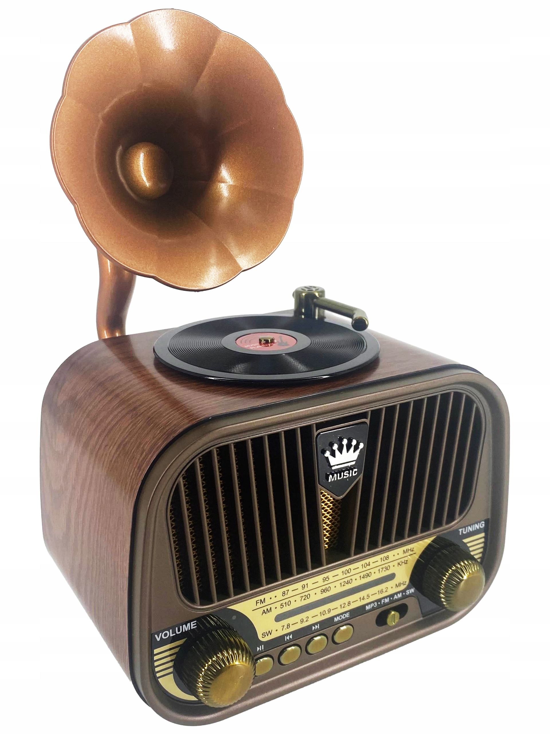  Virtuvės radijo imtuvas retro 3 plaukų sruogos fm / am / sw usb/tf "bluetooth" aku18650 1200mah
