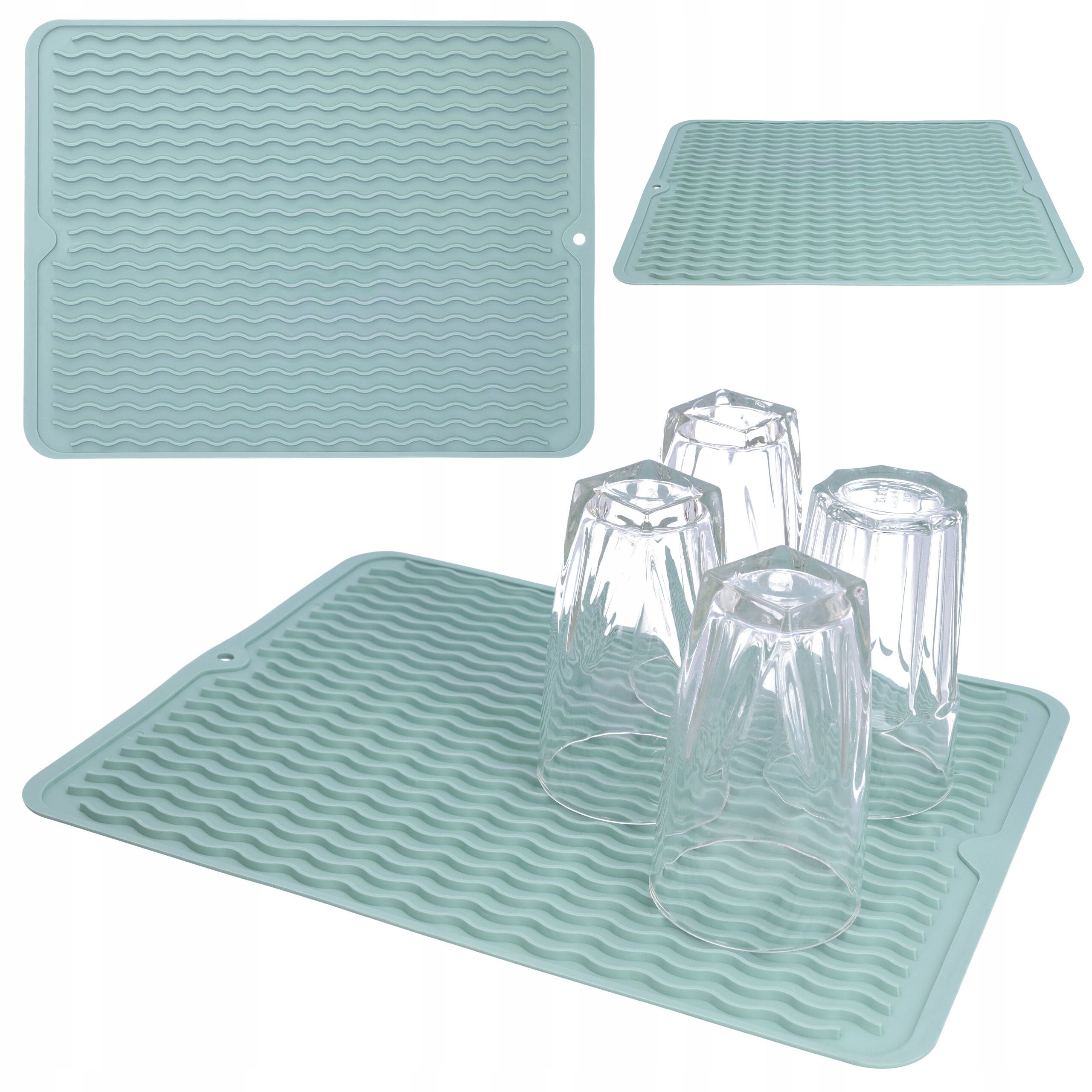 Mat for drying dishes silicone 31x40,5 cm blue dryer