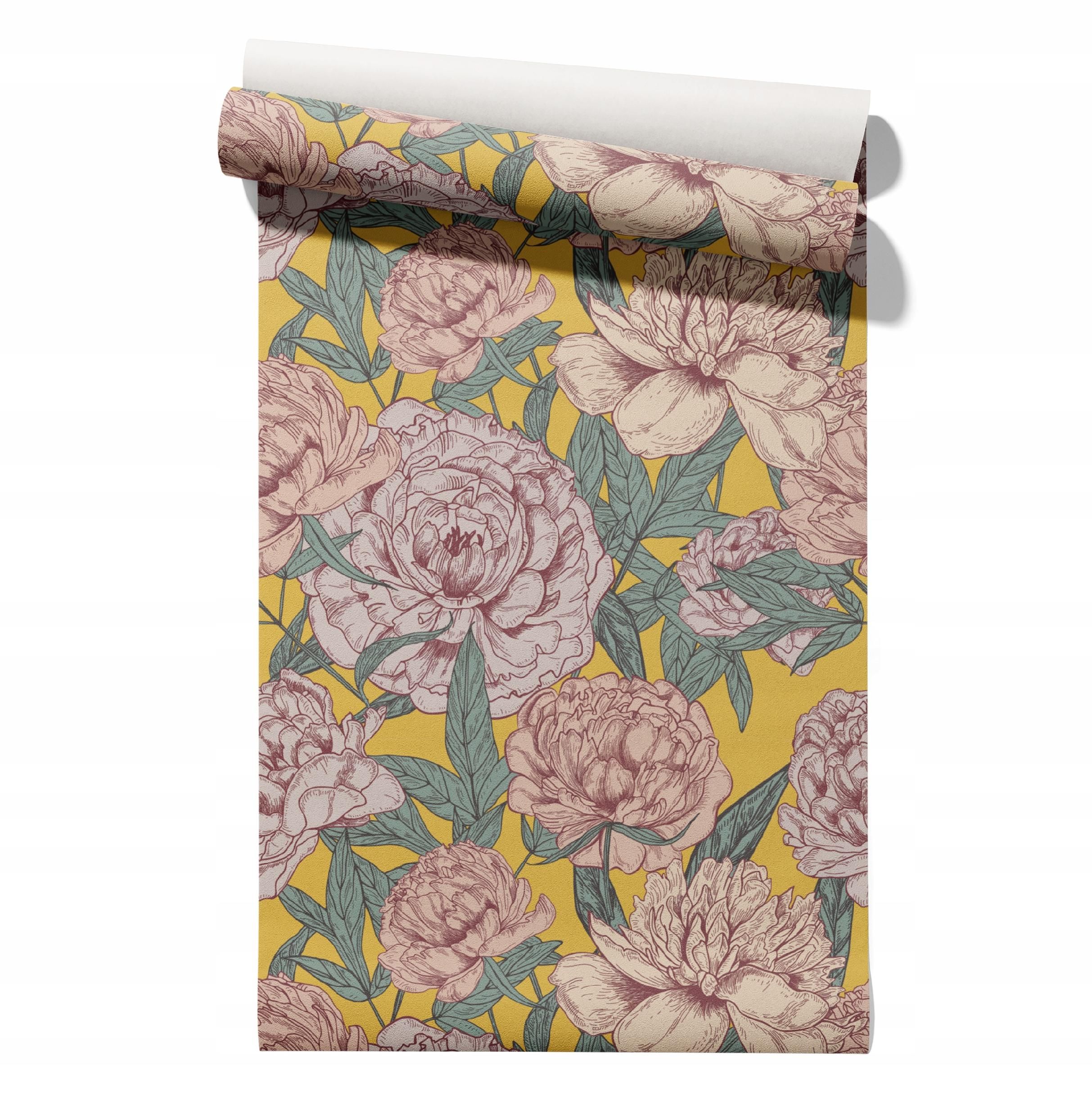  Wallpaper non-woven fabric pastel cherries wallpaper in a roll 50cm x 6,1mb