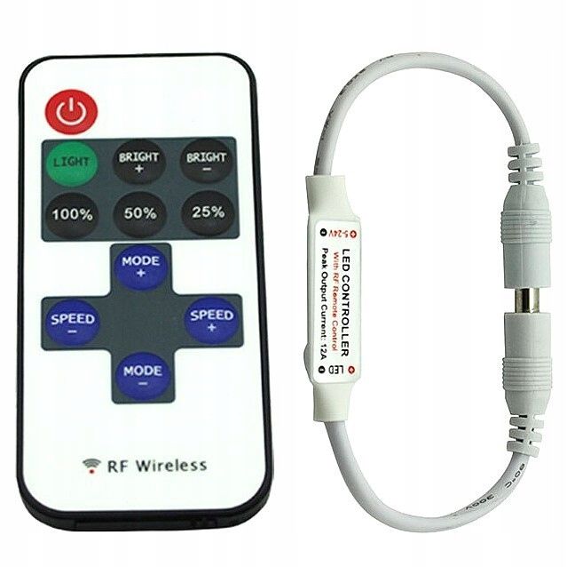  Komplektas valdiklio led rgb su nuotolinio valdymo pultu radijo fut025