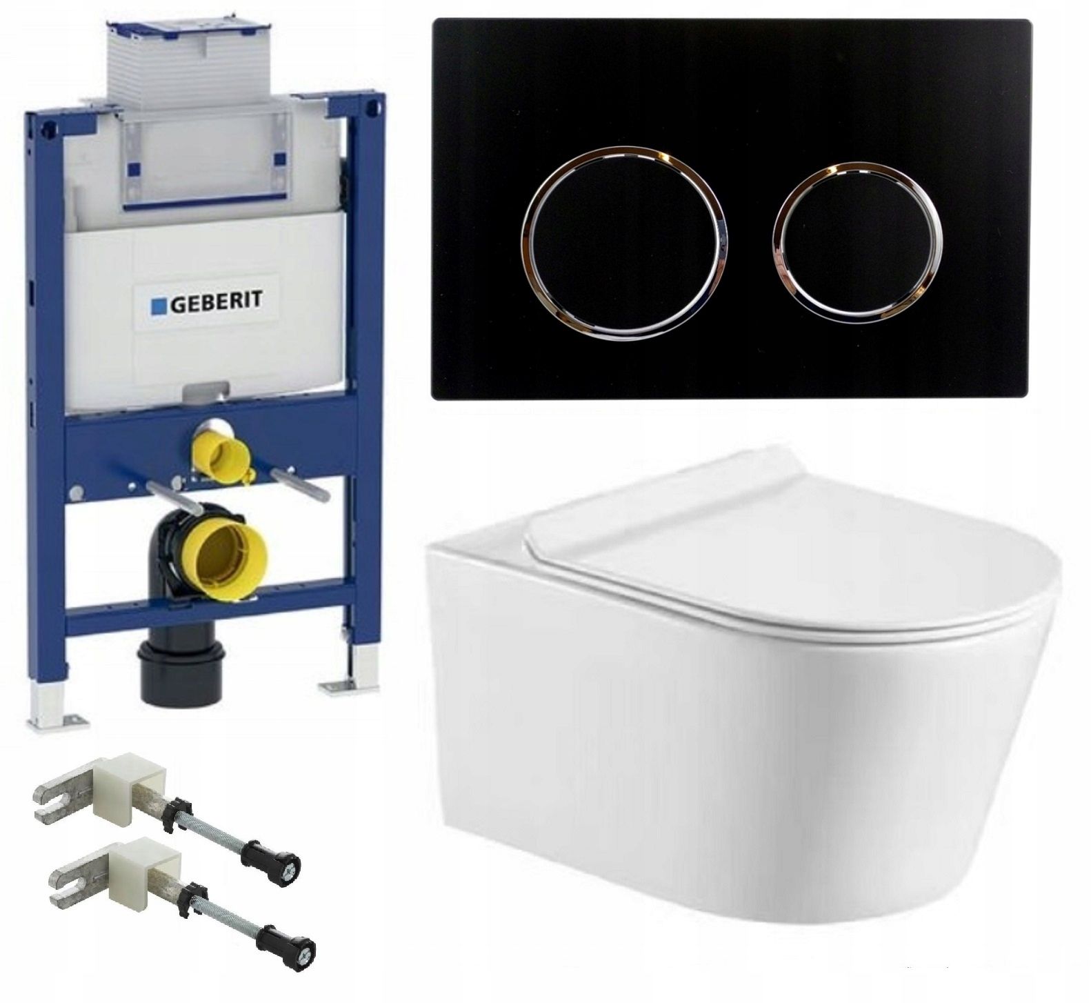  Wc rāmja komplekts geberit + atslēga + tualetes pods melns matēts + dēlis w/o+fresh