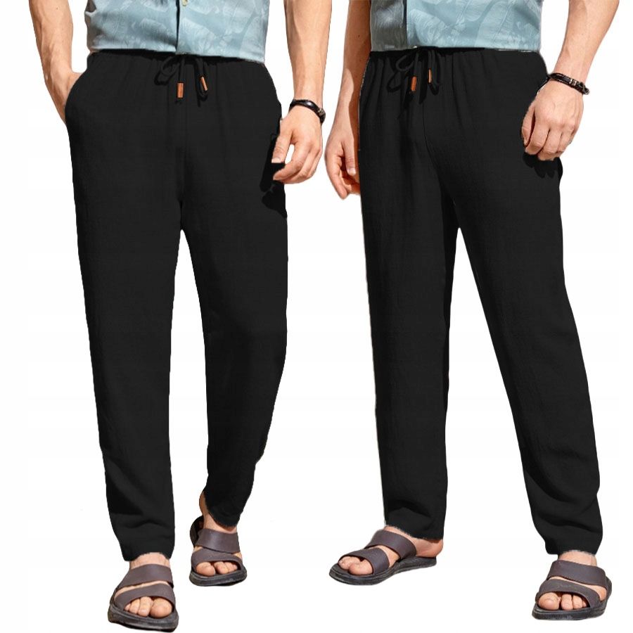  Sommer baumwolle leinenhose herren atmungsaktiv kostenlos schwarz roz.4xl