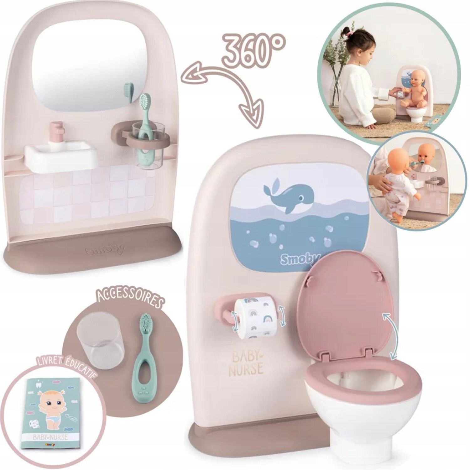  Smoby baby care centrum medicīnisks apkope lellēm ar elektronisko tabletem