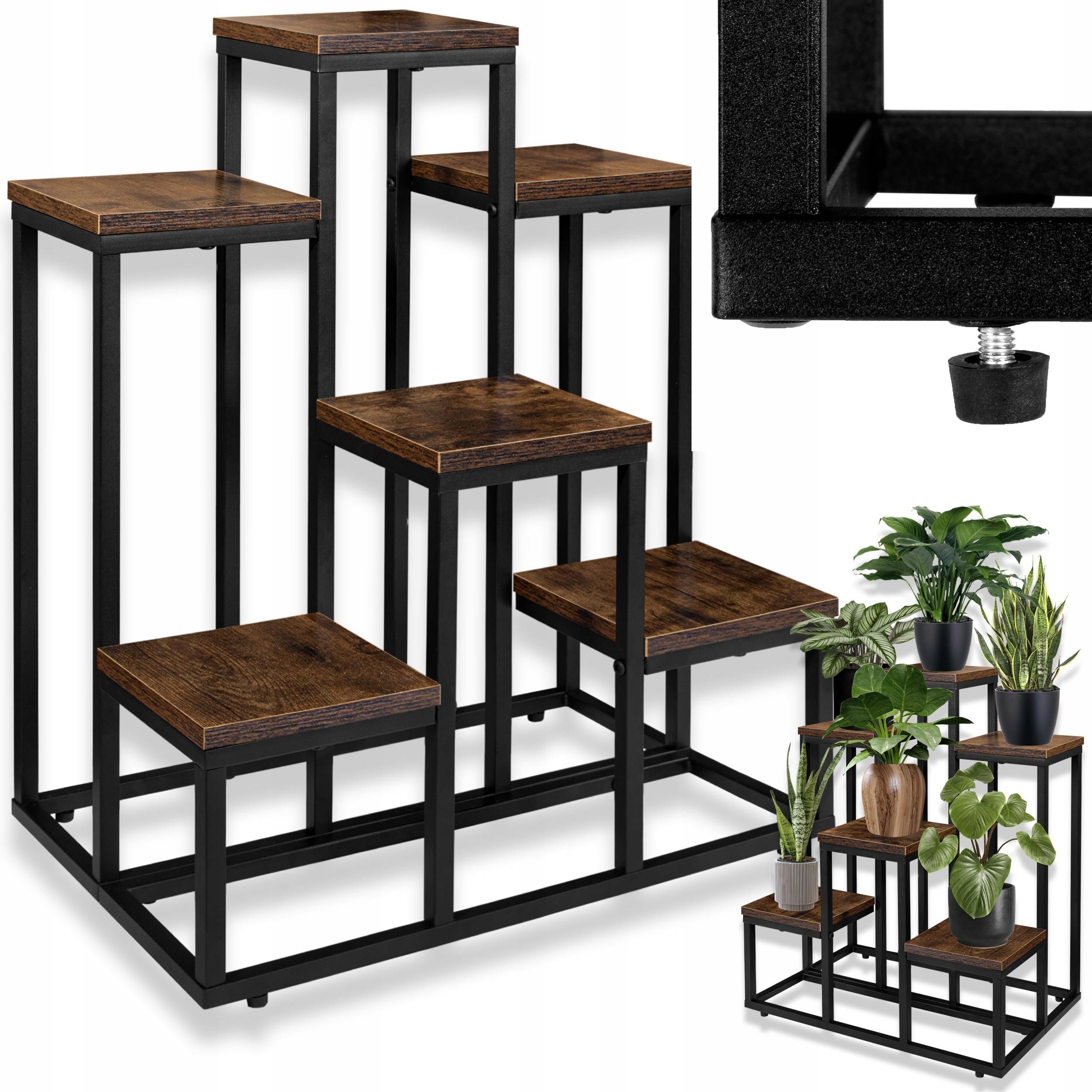  Metal stand for flowers flower stand flowerpots standing shelf with shelves loft style