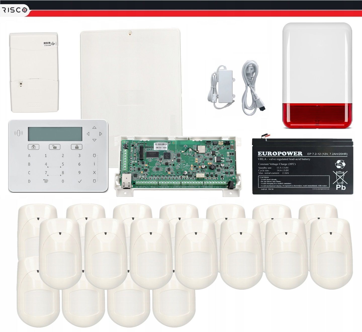  Wireless system alarm lightsys + risco wifi set 7 pir house company