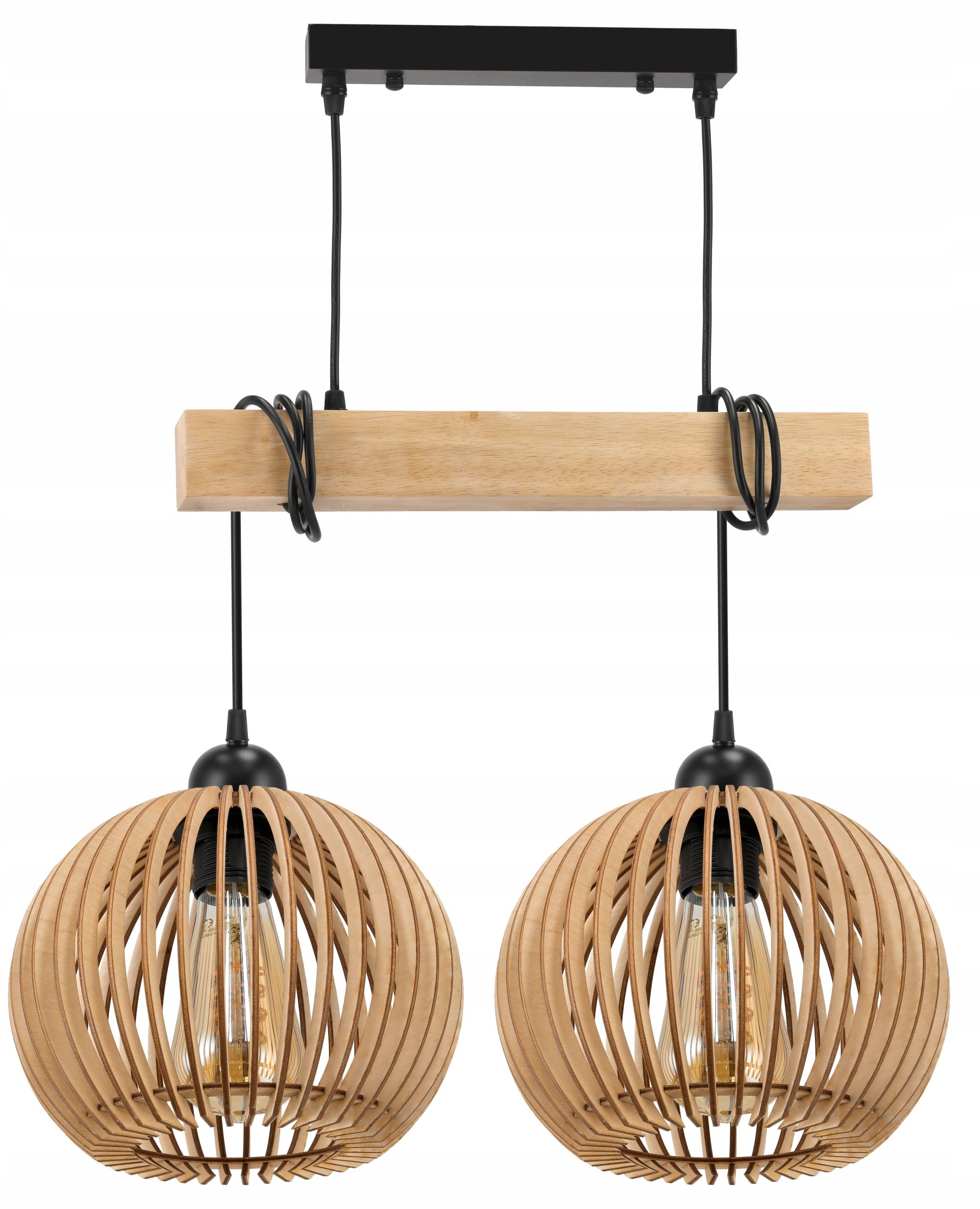  Stropné svietidlo visiace led drevený biala 3xe27 lampa amber jantár