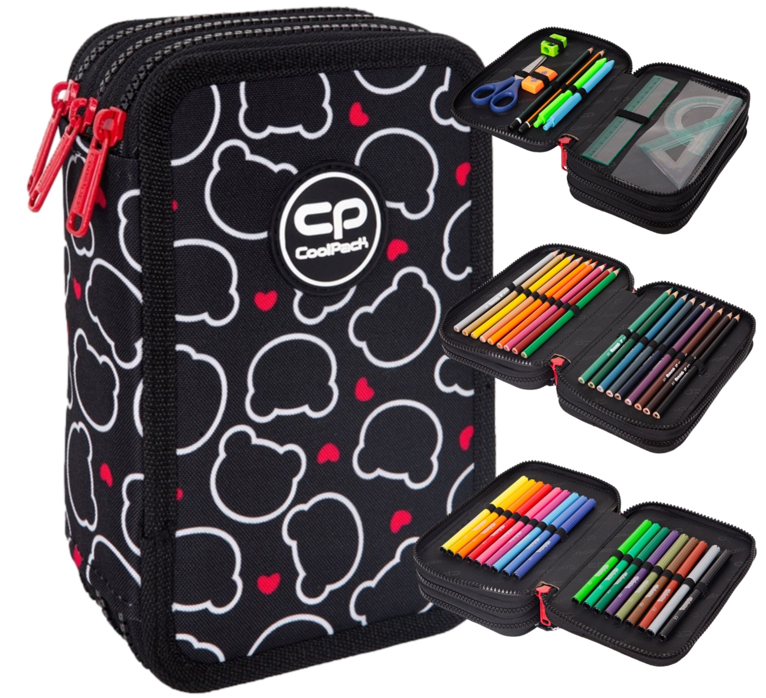  Trijų skyrių penalas su priedais "coolpack" jumpe