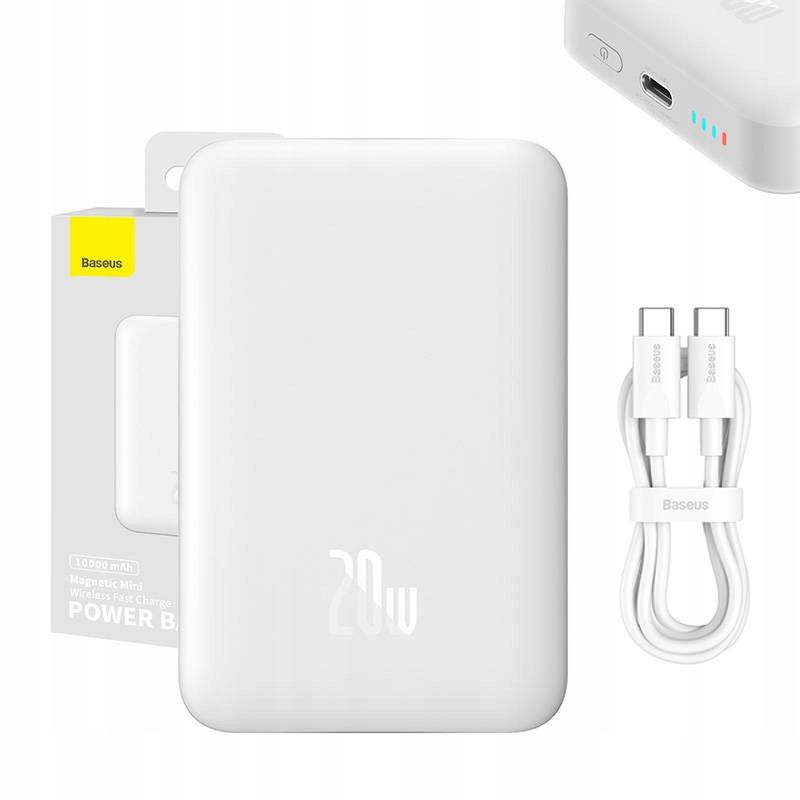  Baseus magnetic mini přenosná nabíječka magnetický 10000mah usb-c pd 30w kabel