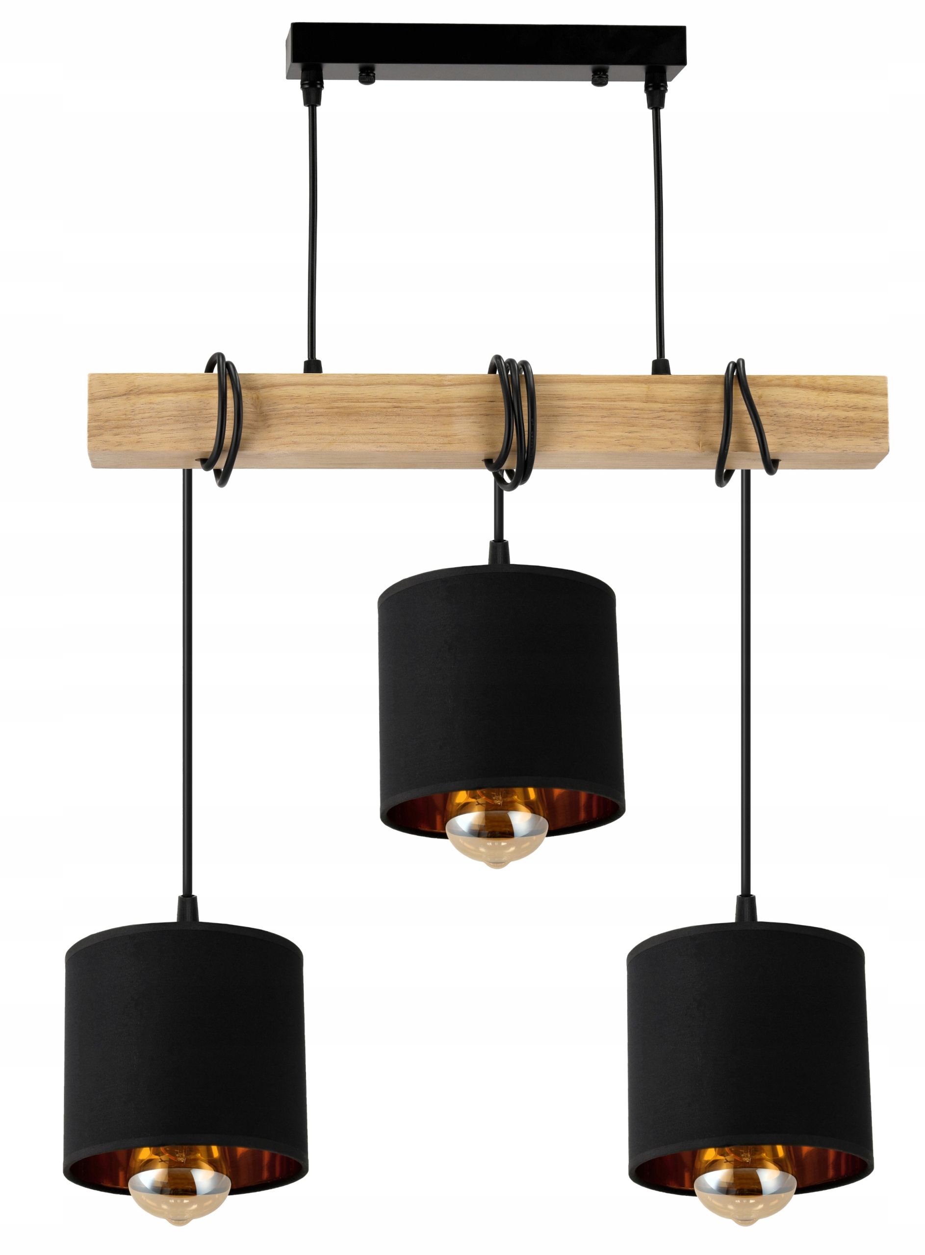  Stropné svietidlo visiace led drevený biala 3xe27 lampa amber jantár