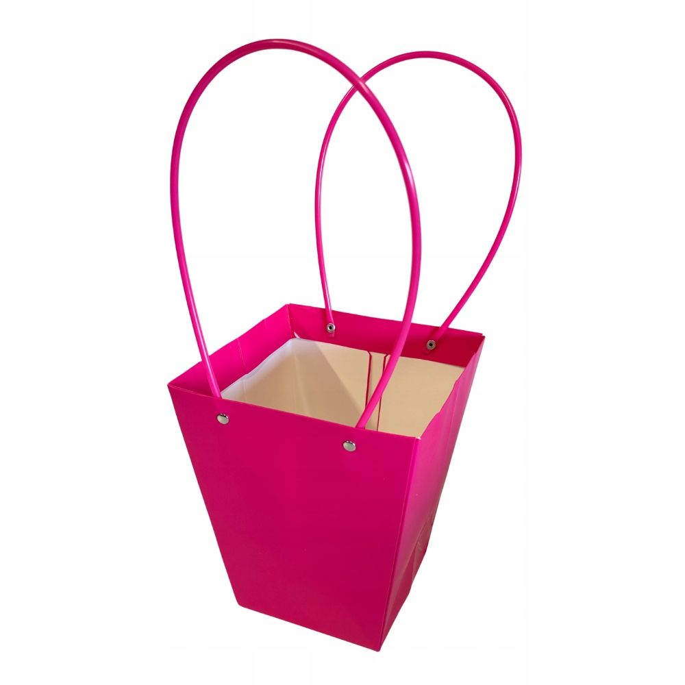  Papīra dāvanu maisiņš par ziediem krāšņs ar rokturi sarkana krāsa 33cm 10 gab.