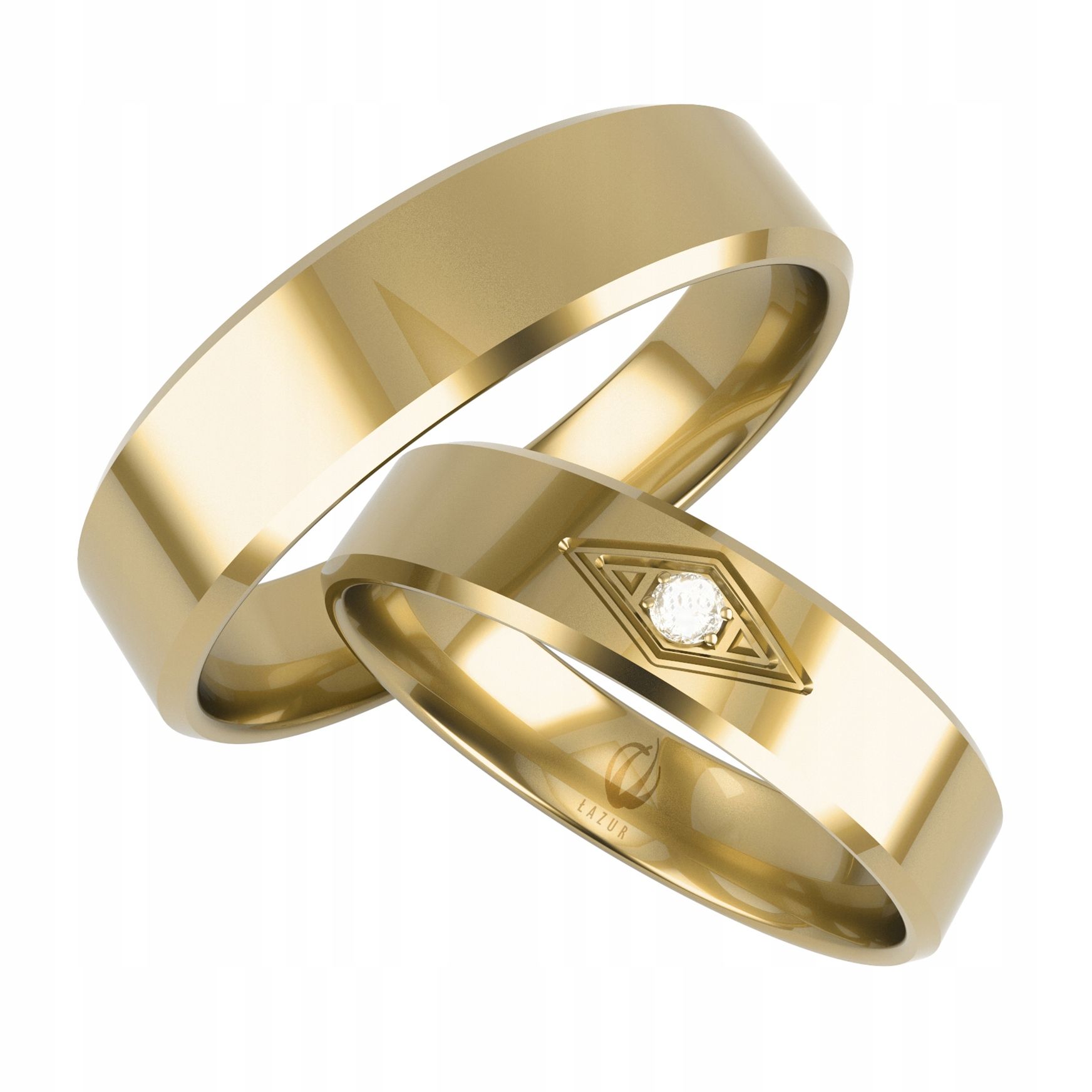  Golden eheringe mit herzmotiv pr.0,585 breite 5 mm