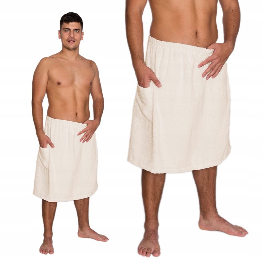  Men's pareo saunas kilt l/xl cotton white