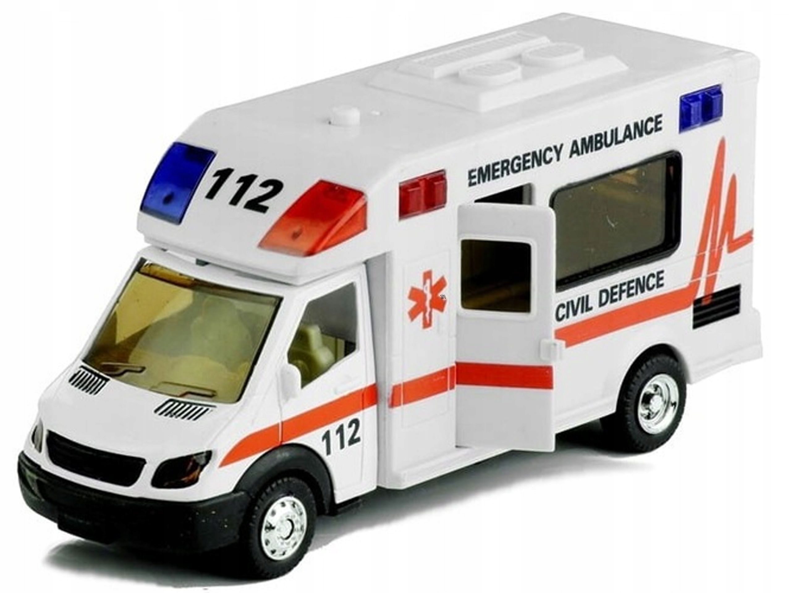  Ambulance ambulance pomoc v nouzi jezdí hraje zářící 1:48