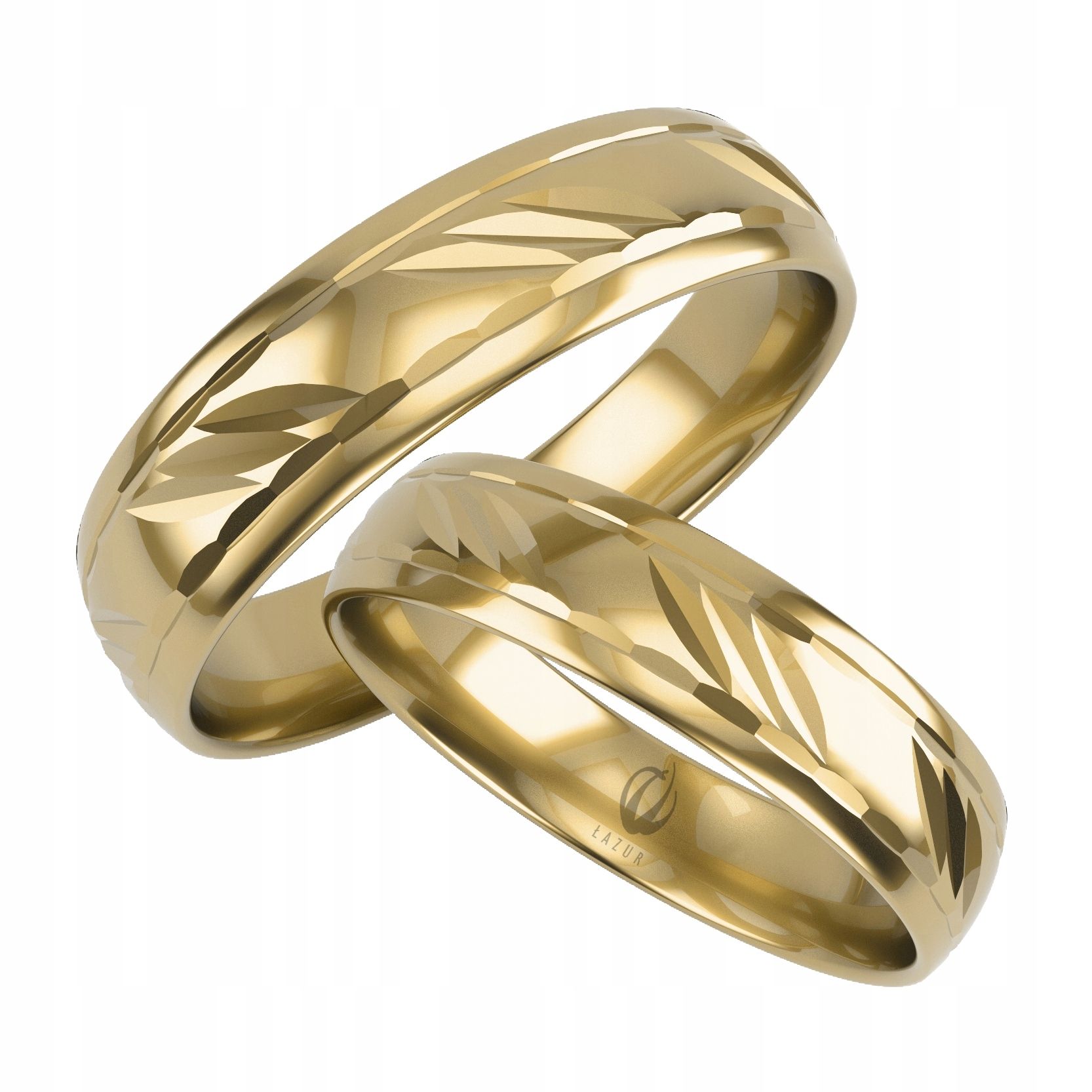  Golden eheringe mit herzmotiv pr.0,585 breite 5 mm