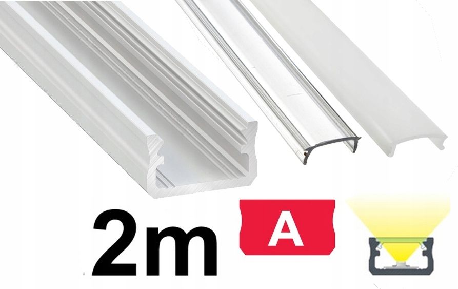  Kopa melns alumīnija profils atzina slim eco led sloksnēm 2m + kapuci