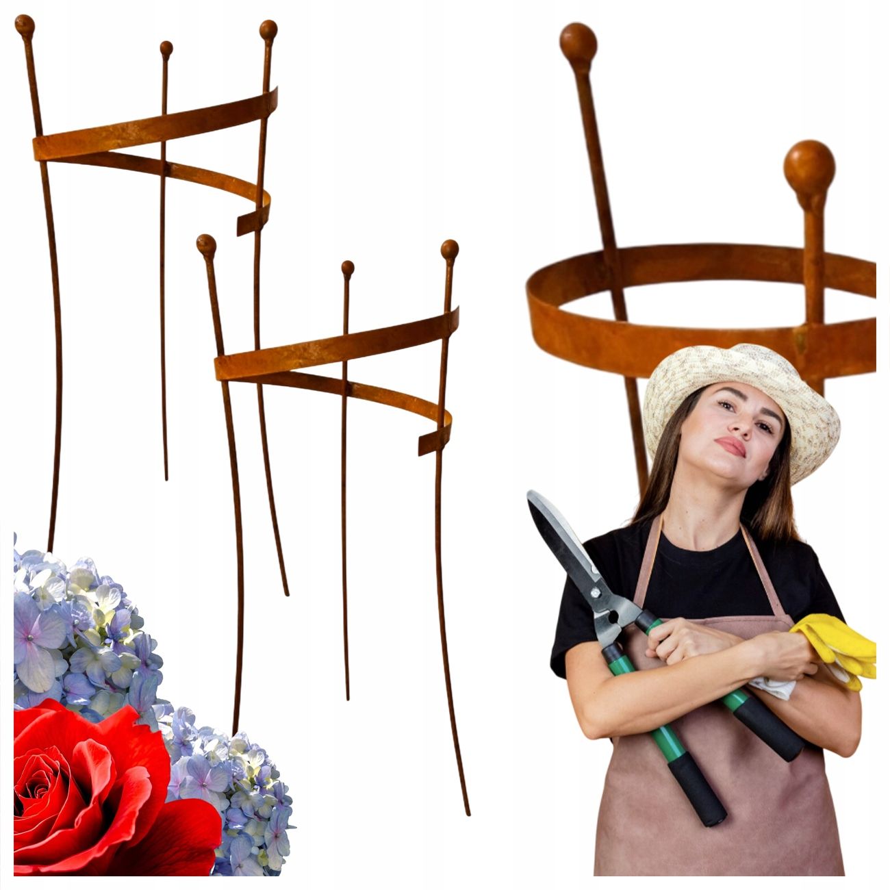  Support for bushes plants flower roses pergola 30/50cm single-seater semicircular