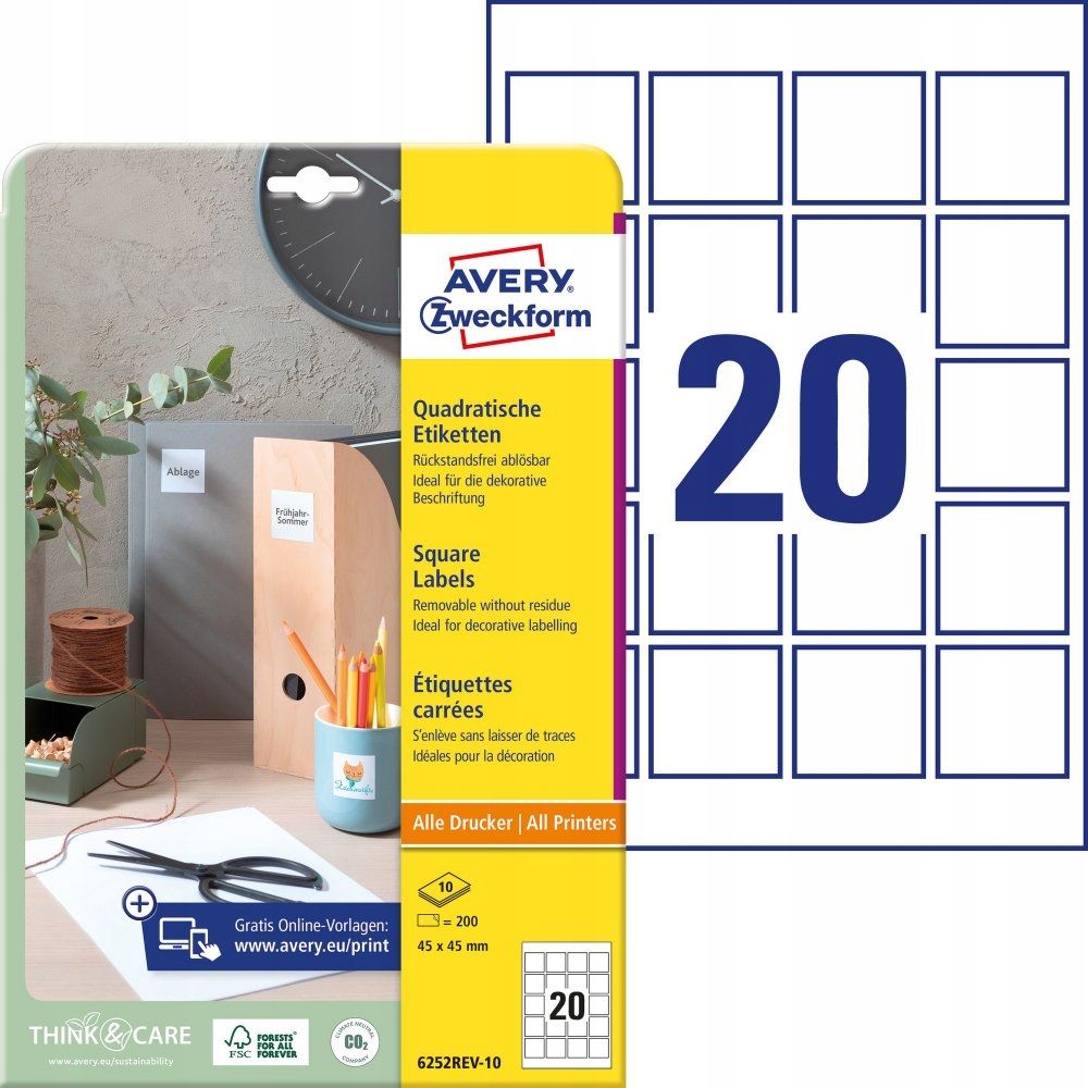  Etiketės avery zweckform 105-74mm 100 lapų x4