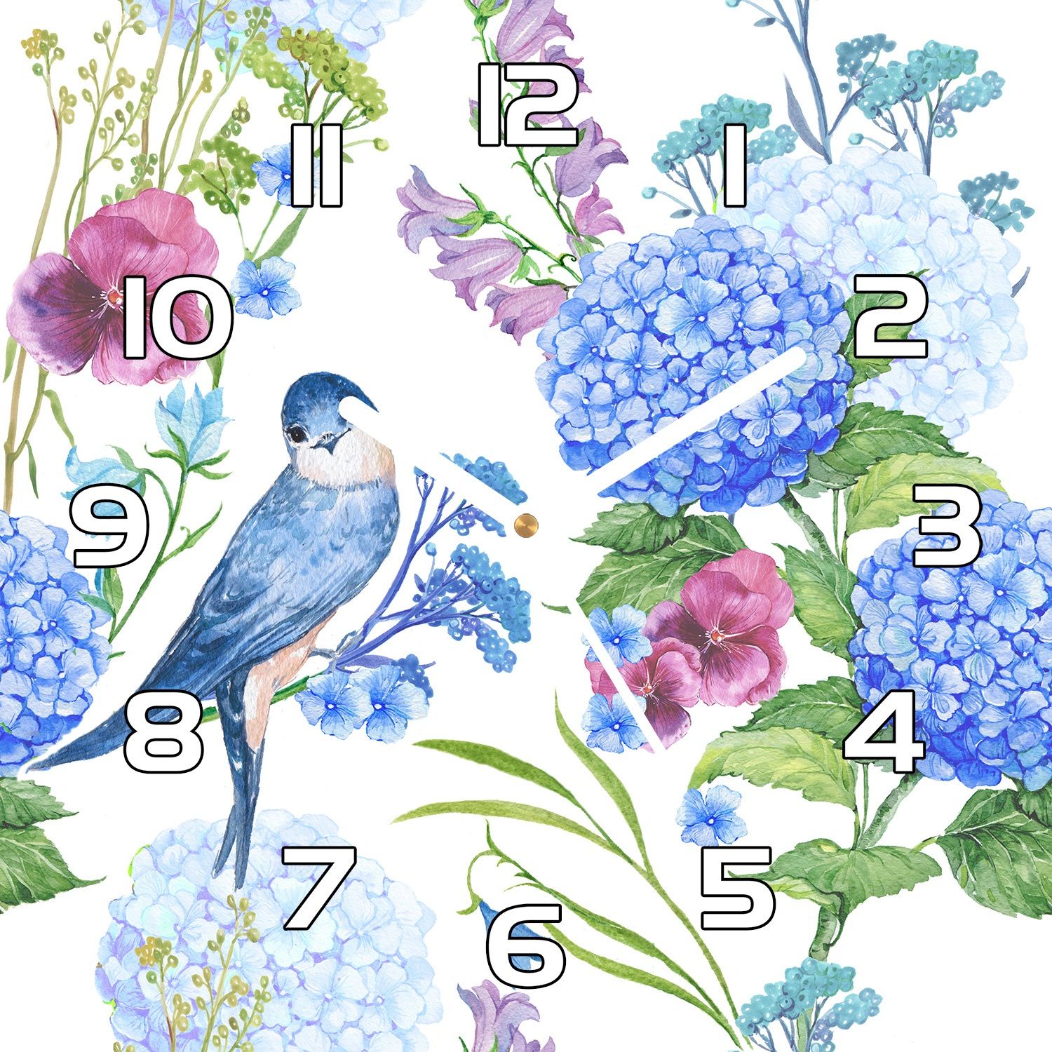  Mūsdienīgs piekārts pulkstenis rozā opuncijas 30x30 cm
