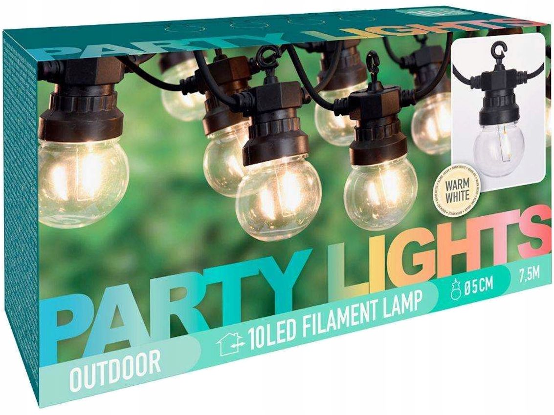  Išorinis girlianda sodui 567 baltas led ant vielutės 230v valdiklio - 9 m