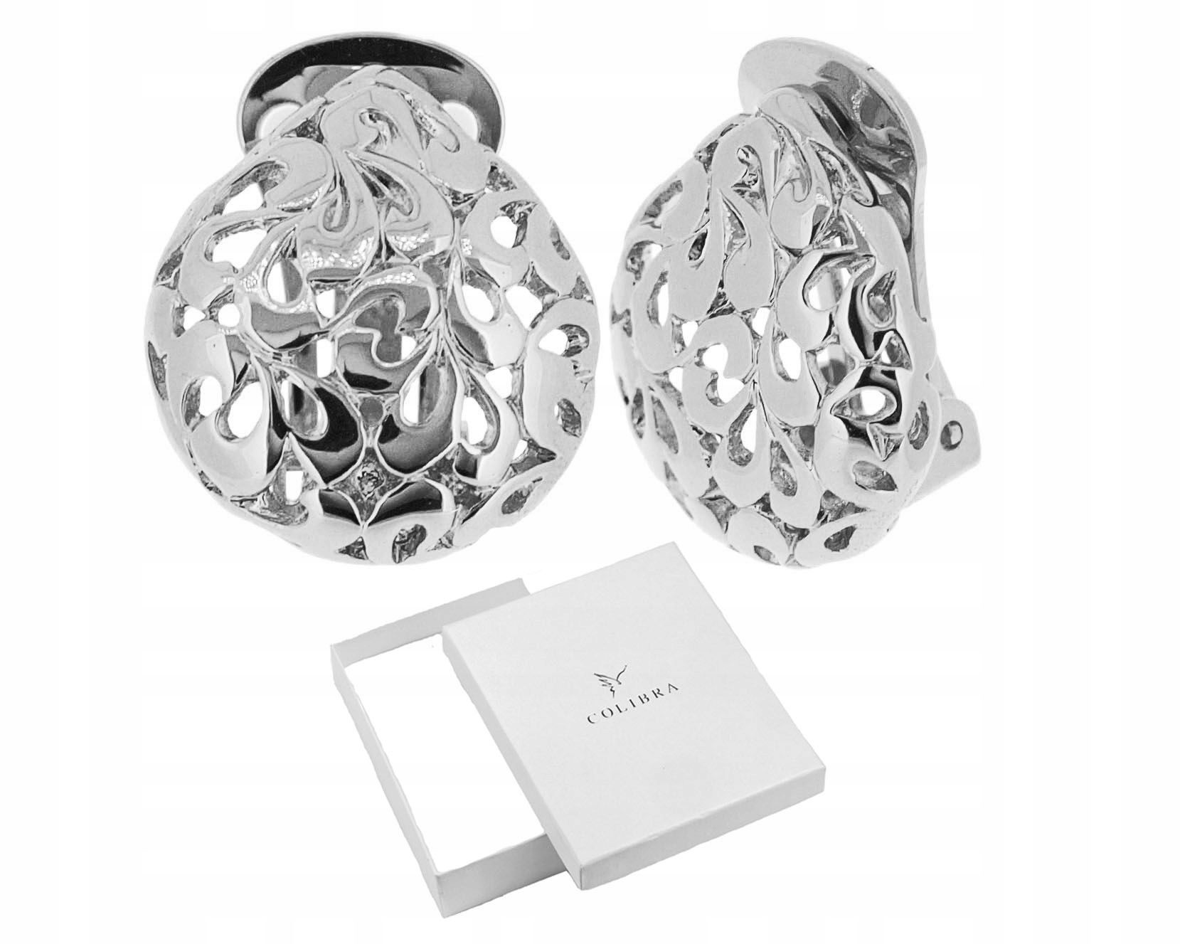  Clips silber colibra durchbrochen damen groß runden für die ohren elegant mode