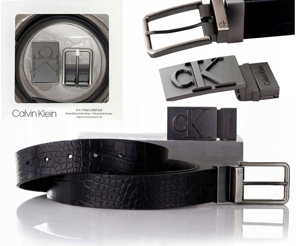  Množina 4 v 1 pánsky opasok calvin klein skóre obojstranný čierny brazowy giftbox