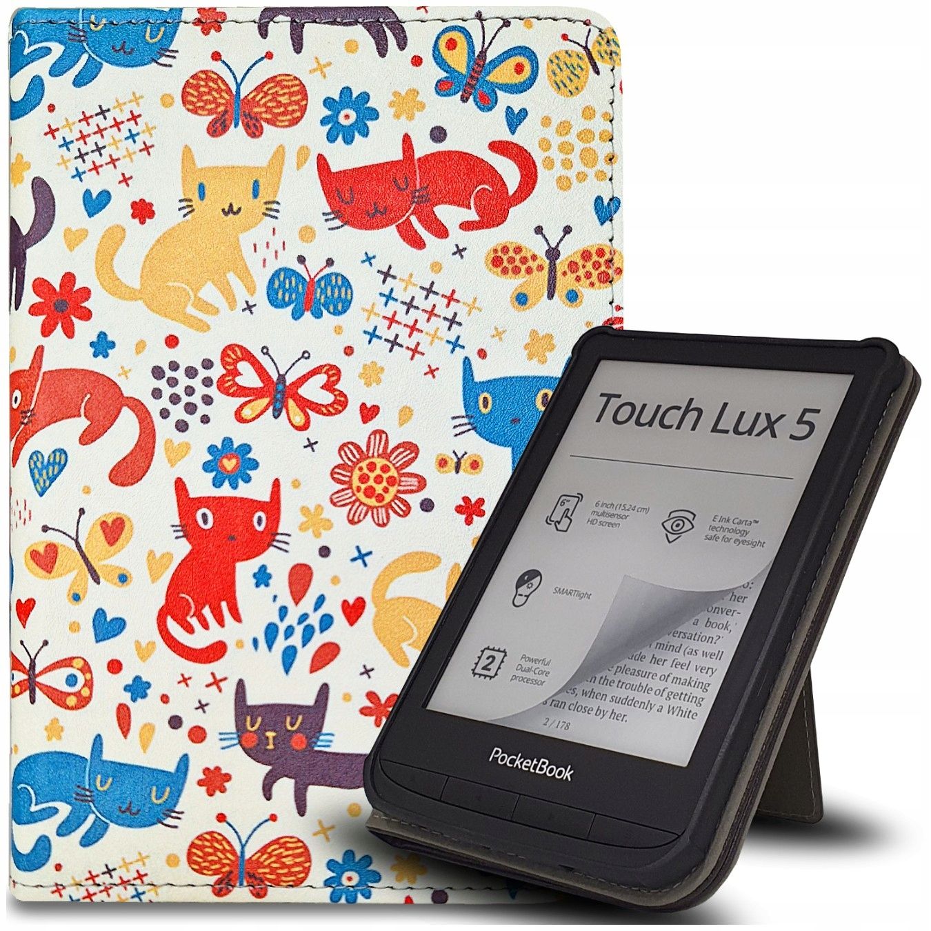  Byla viršelis case į pocketbook color, basic lux 2 4, touch lux 4 5, gobook