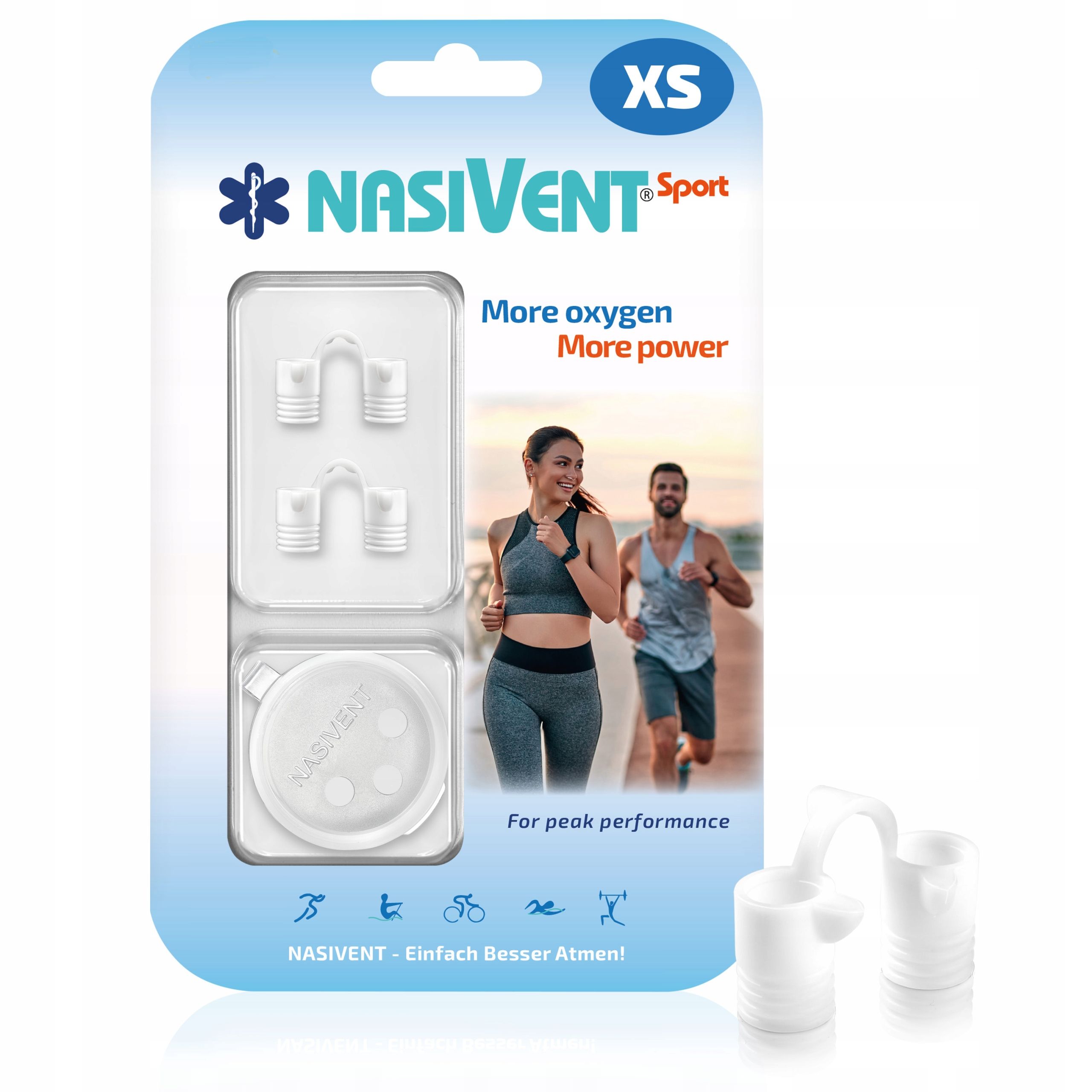  Nasivent sport - diffuser nasal - better breathing through nos (2x size xl - white)