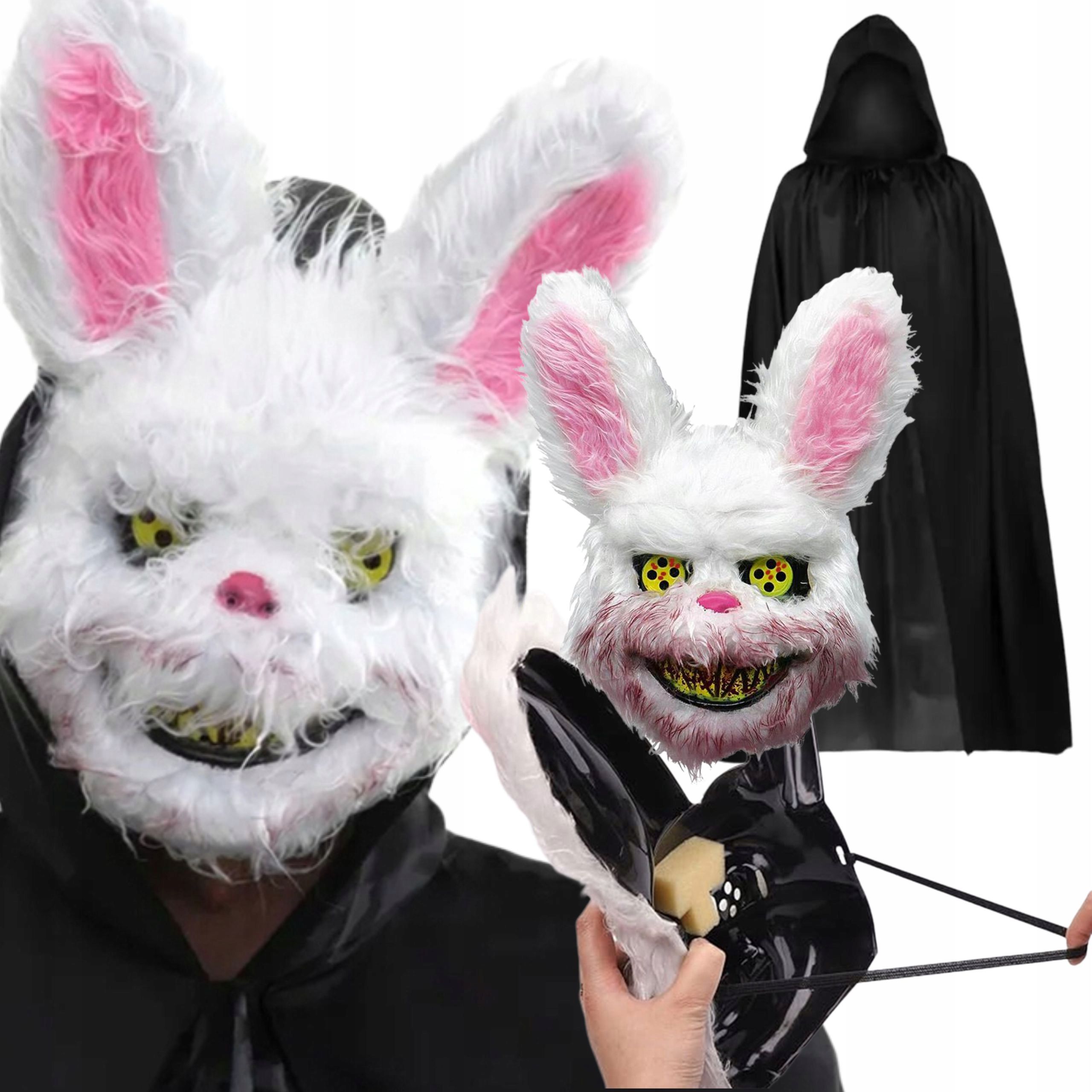  Costume halloween upiorny rabbit psychopata costume costume mask + cape
